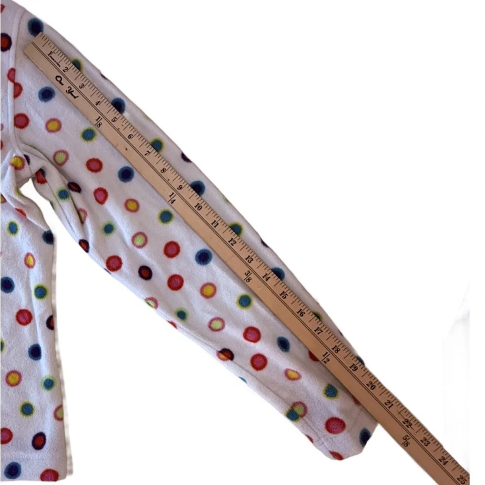 Lands End Fleece Half-Zip kids Pullover with Multicolor Polka Dots. L/14